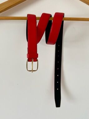 Chambord Vintage Red Genuine Leather Belt Made in France 41 Inches